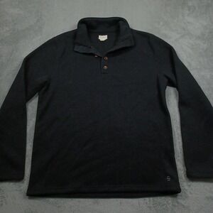 Stetson Sweater Mens Large Black Mock Neck Pullover Fleece Casual